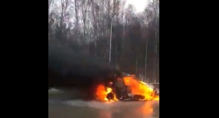 На трассе М4 «Дон» сгорел автомобиль 
