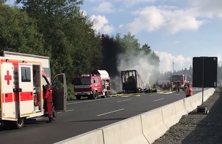 В ДТП с туристическим автобусом в Германии пострадал 31 человек