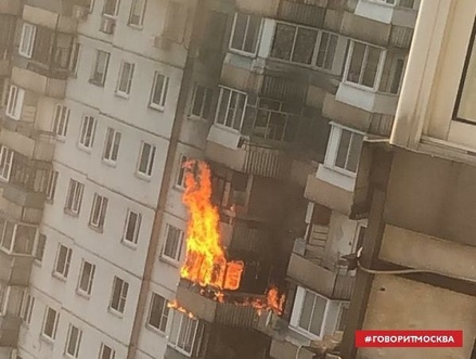 На юго-западе Москвы произошёл пожар в многоэтажном доме