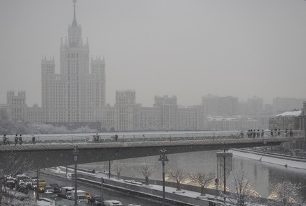 Пик снегопада в Москве ожидается ночью в понедельник
