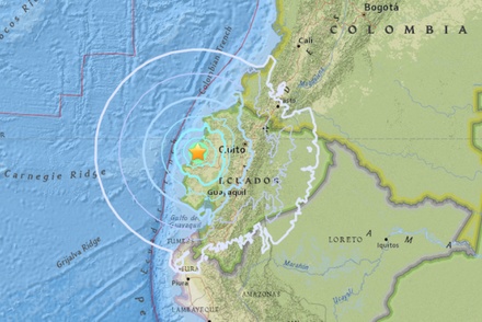 У берегов Эквадора произошло мощное землетрясение магнитудой 6