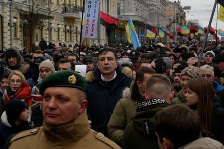 Сторонники Саакашвили устроили в центре Киева марш за импичмент Порошенко