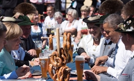 Обама и Меркель перед началом G7 пили безалкогольное пиво