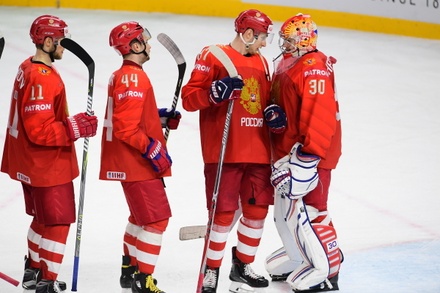 Сборная России по хоккею в третьем матче группового этапа ЧМ разгромила Белоруссию