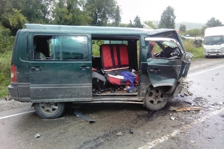 В Алтайском крае 9 человек пострадали в аварии с микроавтобусом