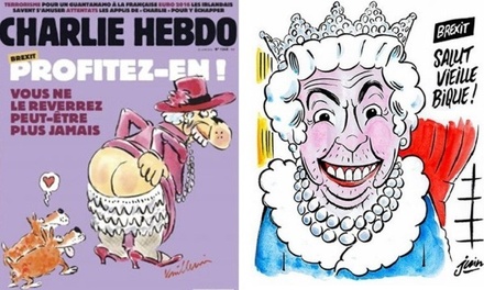 Charlie Hebdo изобразил Елизавету II с обнажёнными ягодицами