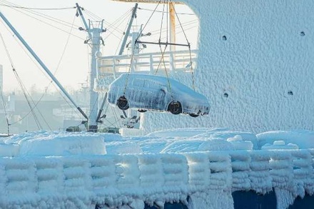 Во Владивосток прибыл сухогруз с замороженными автомобилями