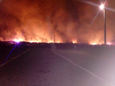 В Волгоградской области из-за пожара перекрыли федеральную трассу