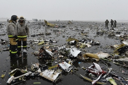 В Ростове-на-Дону началась выкладка обломков разбившегося Boeing FlyDubai