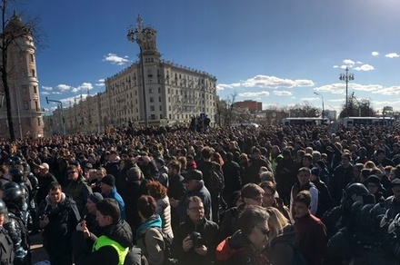 В МВД уточнили число участников несогласованной акции в центре Москвы