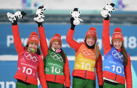 Белорусские биатлонистки выиграли золото эстафеты на Олимпиаде в Пхёнчхане