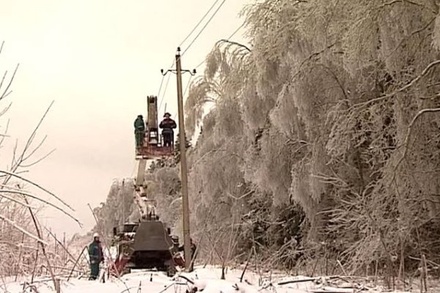В Подмосковье произошло массовое отключение электричества из-за ледяного дождя