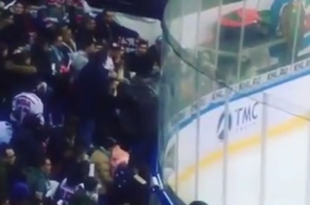 В Казани хоккейные болельщики устроили потасовку во время матча
