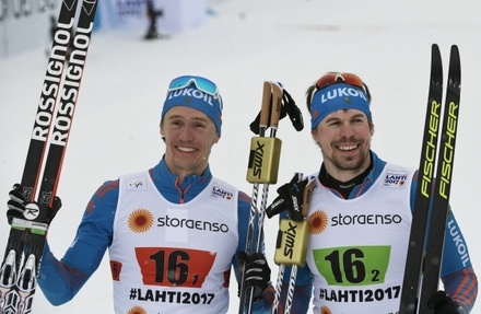 Сергей Устюгов и Никита Крюков победили в командном спринте на ЧМ в Лахти