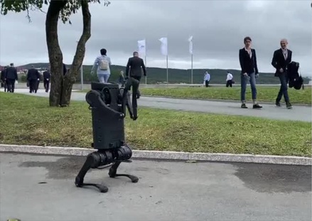 На ВЭФ представили робота-собаку с функцией распознавания лиц