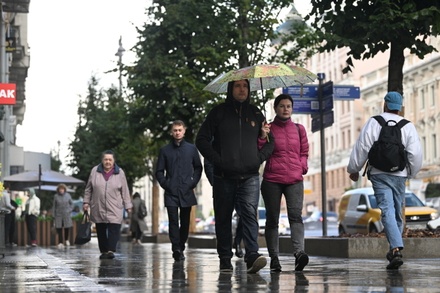 Власти попросили москвичей быть внимательными на улице из-за сильного дождя и ветра