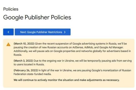 Облачный сервис Google Cloud приостановил регистрацию новых клиентов из России
