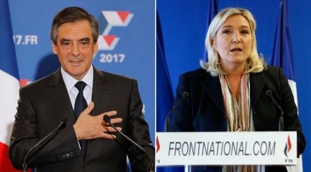 Согласно опросам во Франции, во второй тур выборов выйдут Ле Пен и Фийон