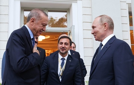 Реджеп Тайип Эрдоган прибыл в Сочи на переговоры с Владимиром Путиным