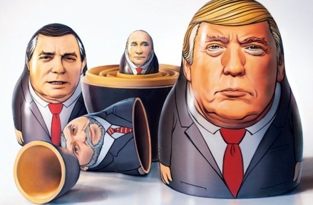 Журнал Time поместил на обложку Путина, Дерипаску и Трампа в виде матрёшек