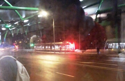 На северо-востоке Москвы загорелся трамвай