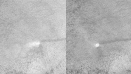 «Роскосмос» опубликовал фотографии огромных смерчей на Марсе
