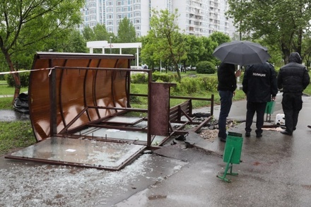 Мэрия Москвы проверит факты падения павильонов на остановках из-за урагана
