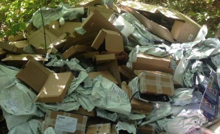 В Подмосковном лесу нашли сотни вскрытых посылок