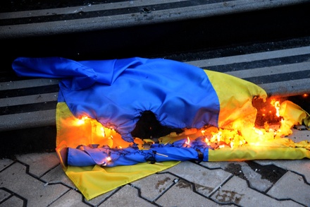 «Другая Россия» раскритиковала МИД РФ за позицию по сожжённому флагу Украины 