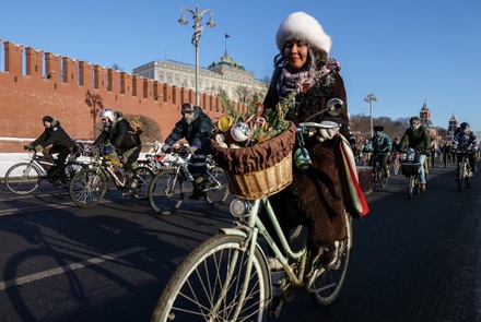 В Москве перекрыли несколько улиц для зимнего велопарада