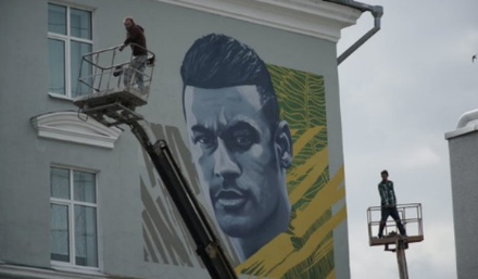 В Казани к приезду сборной Бразилии появилось граффити с Неймаром