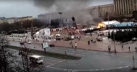 В Санкт-Петербурге на новогодней ярмарке произошёл пожар