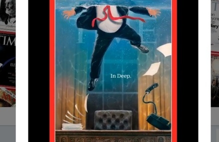 Time изобразит Дональда Трампа в затопленном Овальном кабинете