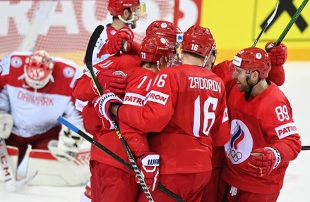 Сборная России обыграла Данию в матче чемпионата мира по хоккею