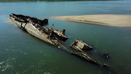 На дне Дуная после его обмеления нашли останки 20 кораблей времён Второй мировой
