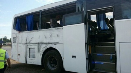 Автобус врезался в электроопору в Уфе