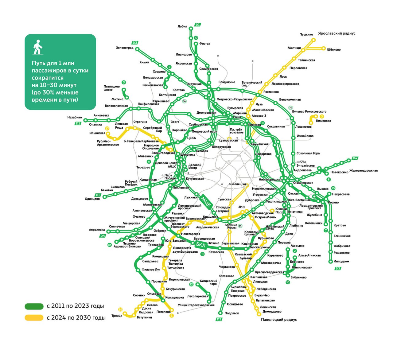 Власти Москвы анонсировали открытие трёх новых веток метро до 2030 года |  19.02.2024 | Москва - БезФормата